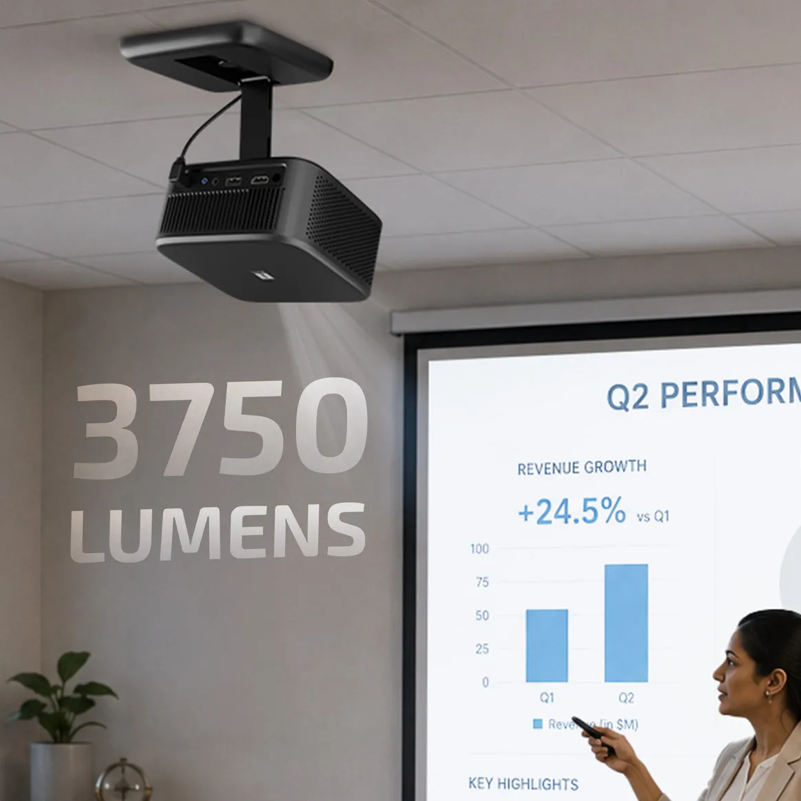 Iball Smart Projector Lumora 40 (USB| HDMI | AUX) view 2